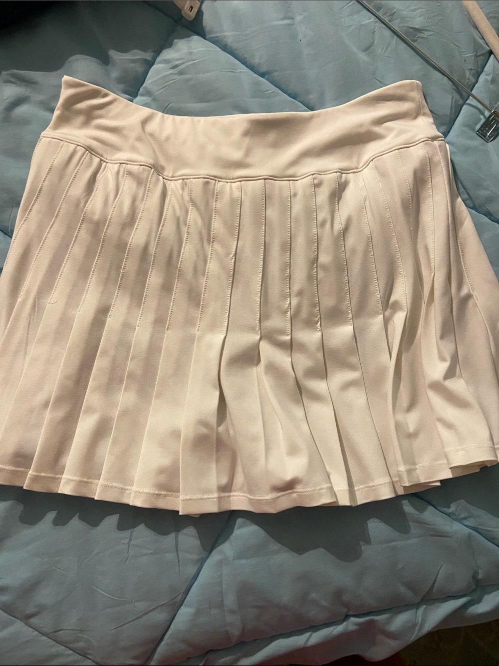 Women's Pleated Skater Skirt in Light Cream